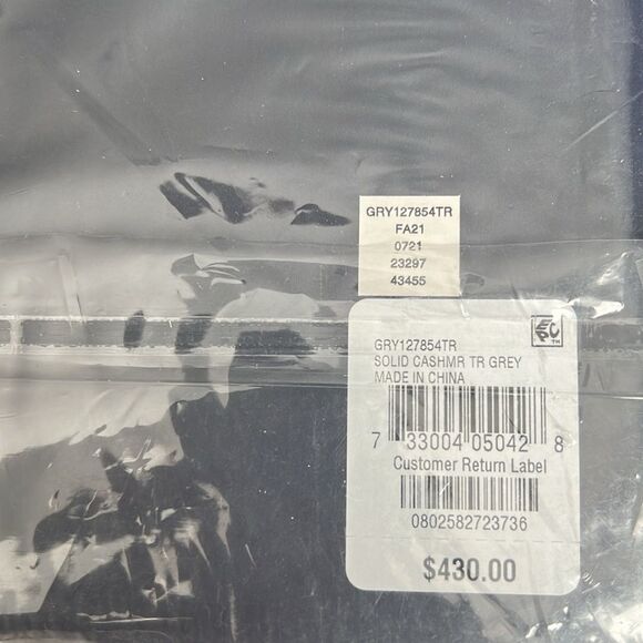 Hudson Park Cashmere/Lambswool Grey Throw, NWT - Picture 5 of 7